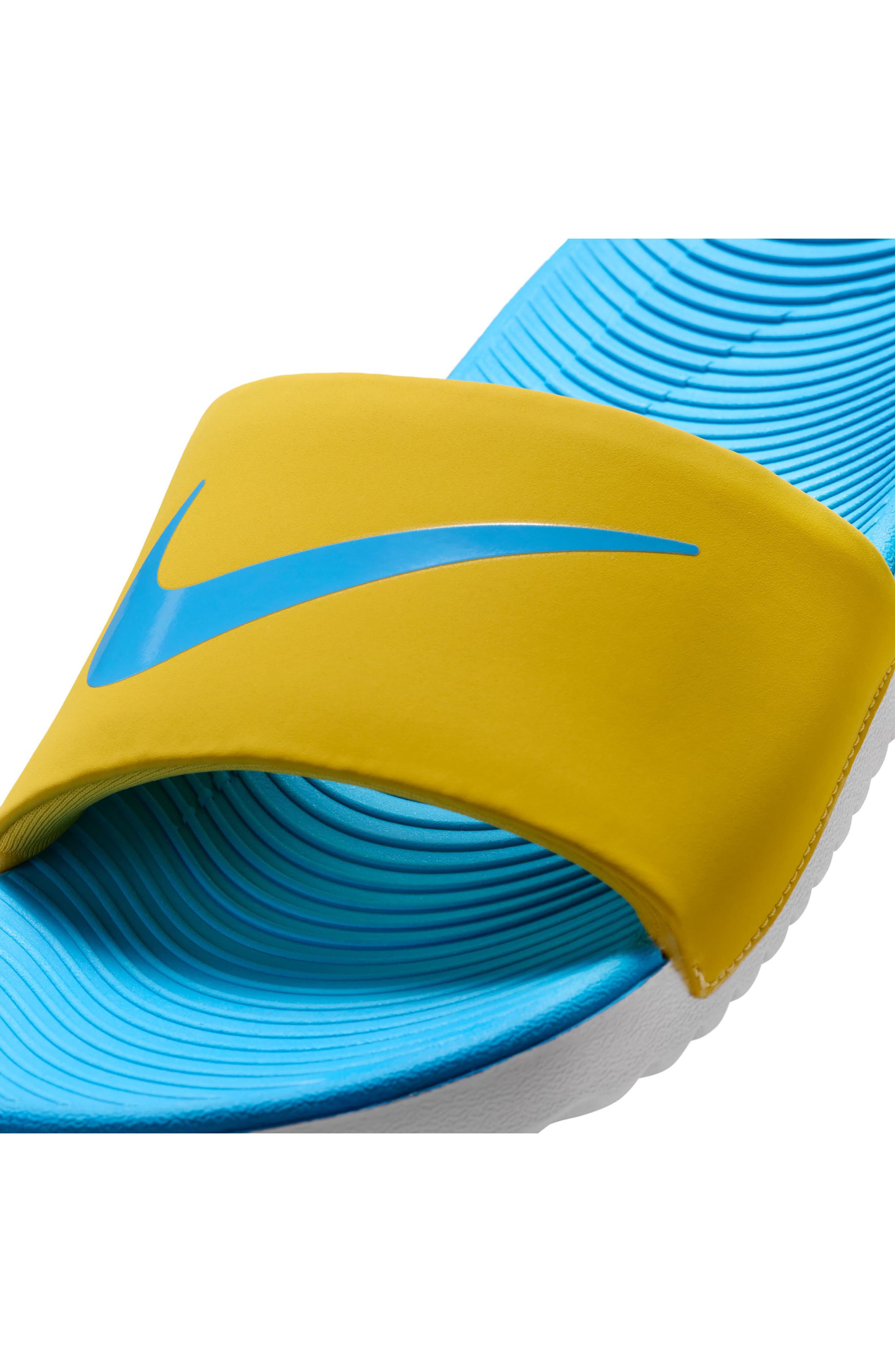 Kids' Kawa Slide Sandal, Alternate, color, SAFFRON QUARTZ/ BLUE/ SAIL