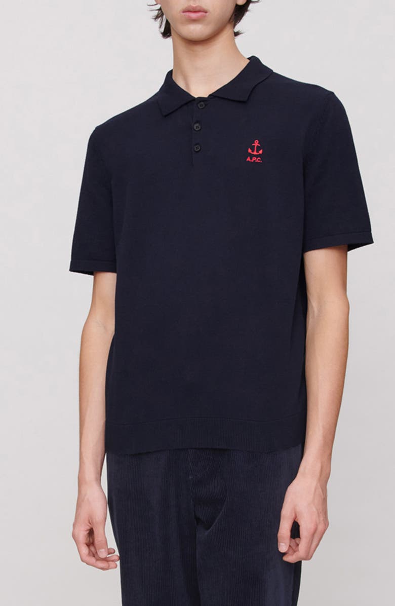 A.P.C. Octave Cotton Polo, Alternate, color, Iak Dark Navy