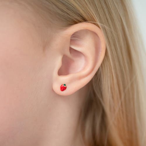In Season Jewelry 14k Summer Strawberry Earrings In Red
