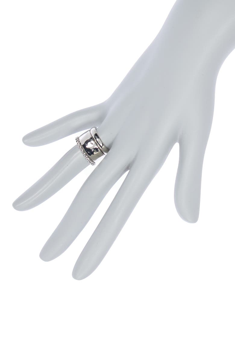 NORDSTROM RACK Hammered Band Ring Set, Alternate, color, Rhodium