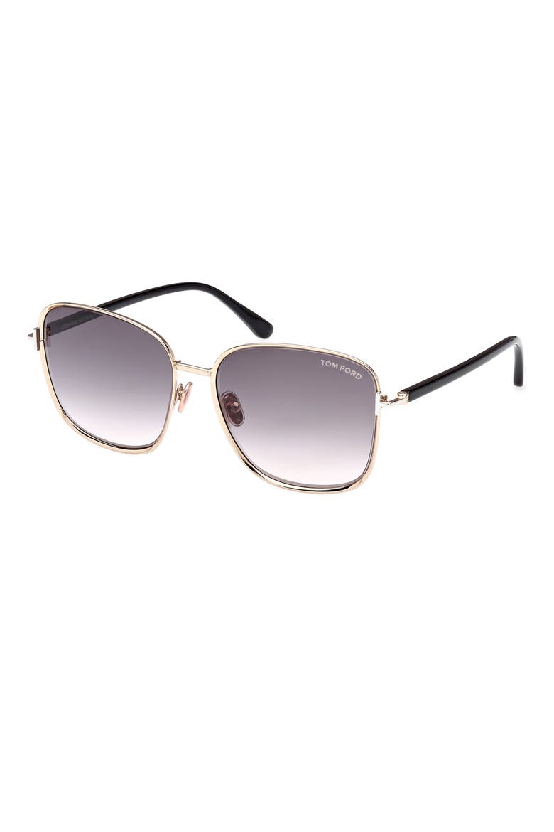 Fern 57mm Square Sunglasses, Alternate, color, SHINY ROSE GOLD / GRADIENT SMOKE