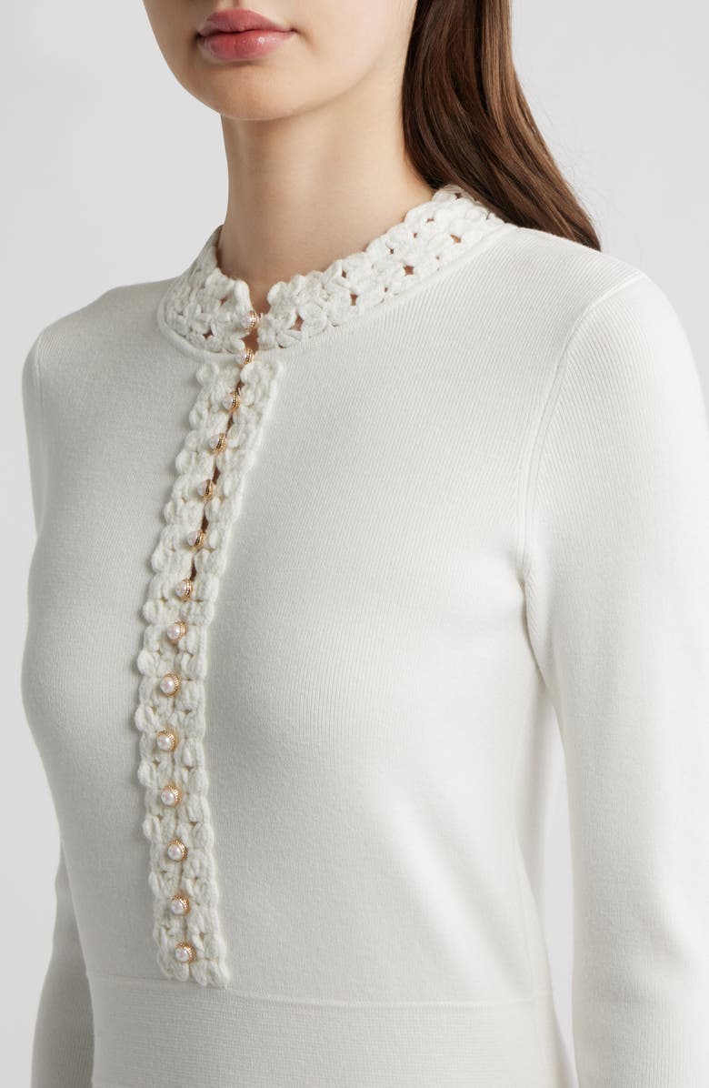 Elie Tahari The Jan Long Sleeve Midi Sweater Dress, Alternate, color, 