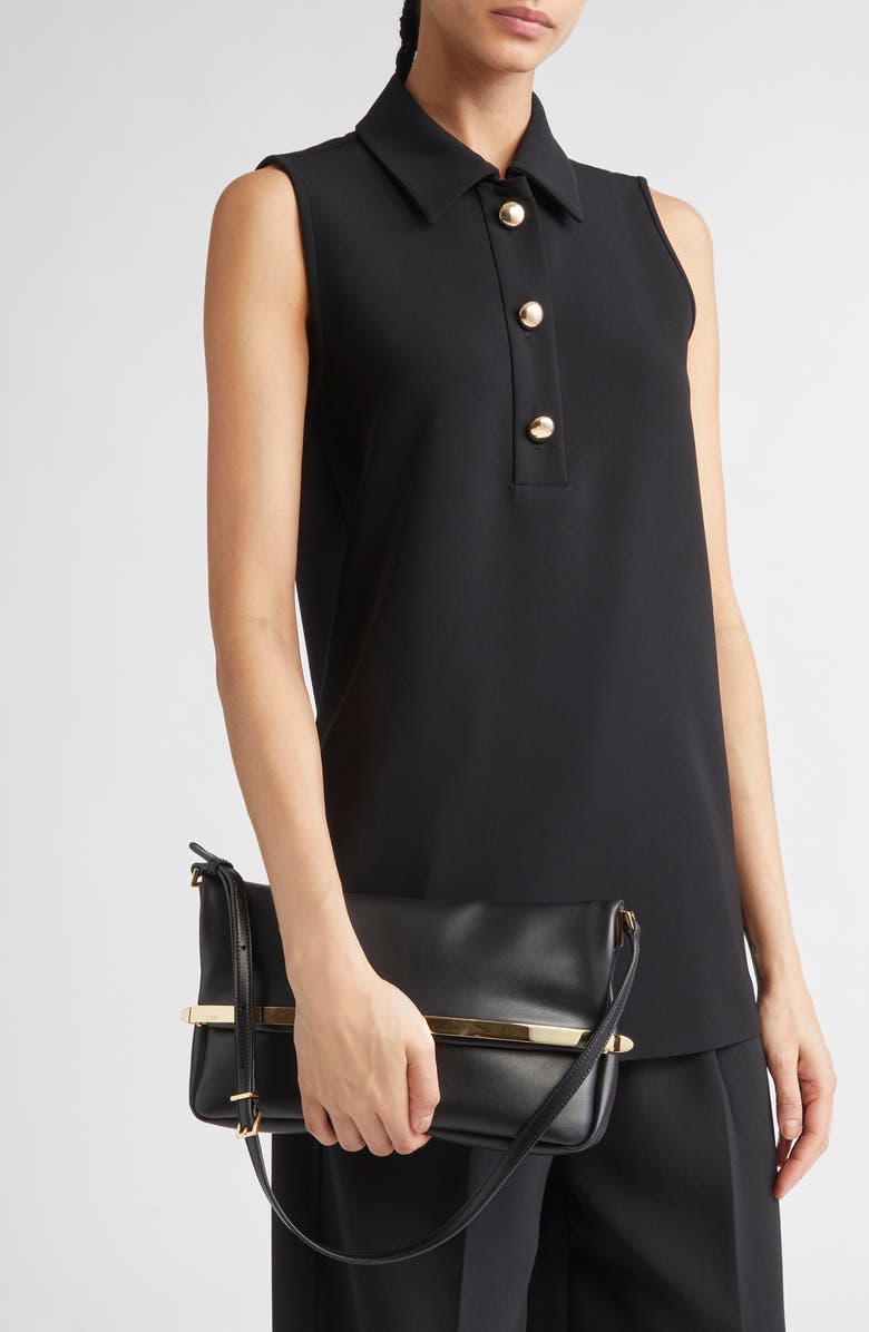 Tod's Small Magenta Leather Flap Bag, Alternate, color, Nero