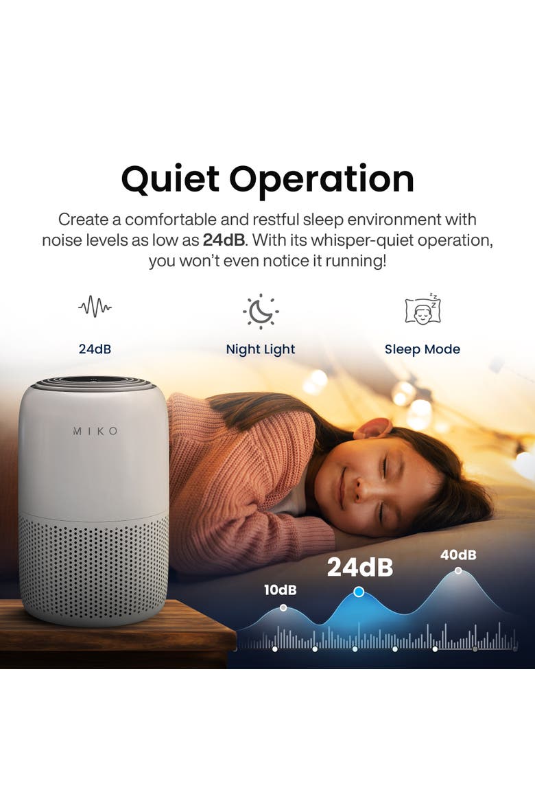 Smart True HEPA Air Purifier with App Control - Covers up to 770 Sq. Ft., Alternate, color, Grey