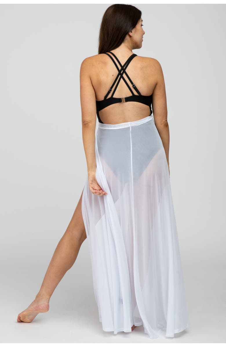 PinkBlush Mesh Wrap Cover Up, Alternate, color, White