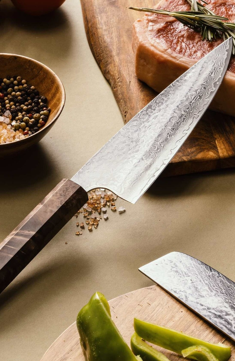 Italic Kumo Chef Knife, Bread Knife and Cutting Board Set, Alternate, color, Stabilized Maple