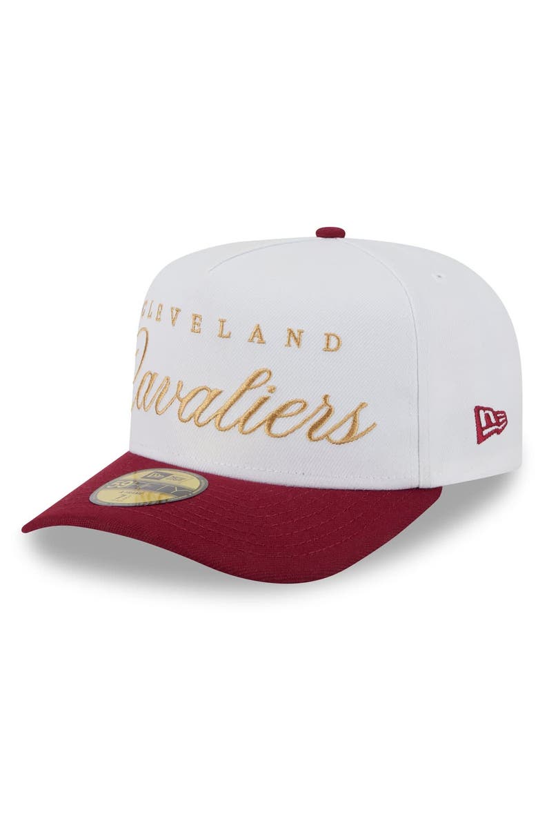 New Era Men's New Era White/Wine Cleveland Cavaliers 2025 NBA Draft A-Frame 59FIFTY Fitted Hat, Alternate, color, White