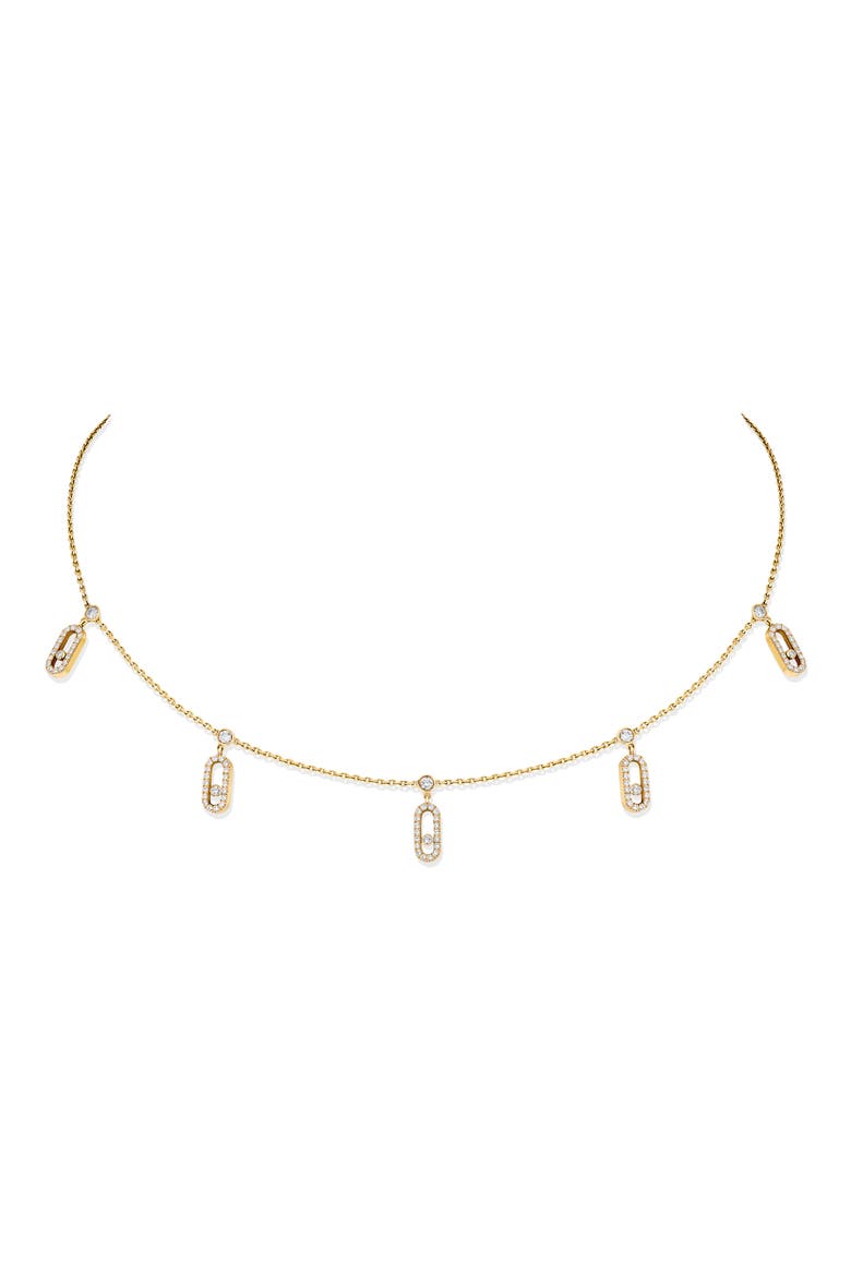 Diamond Pavé Choker, Main, color, YELLOW GOLD