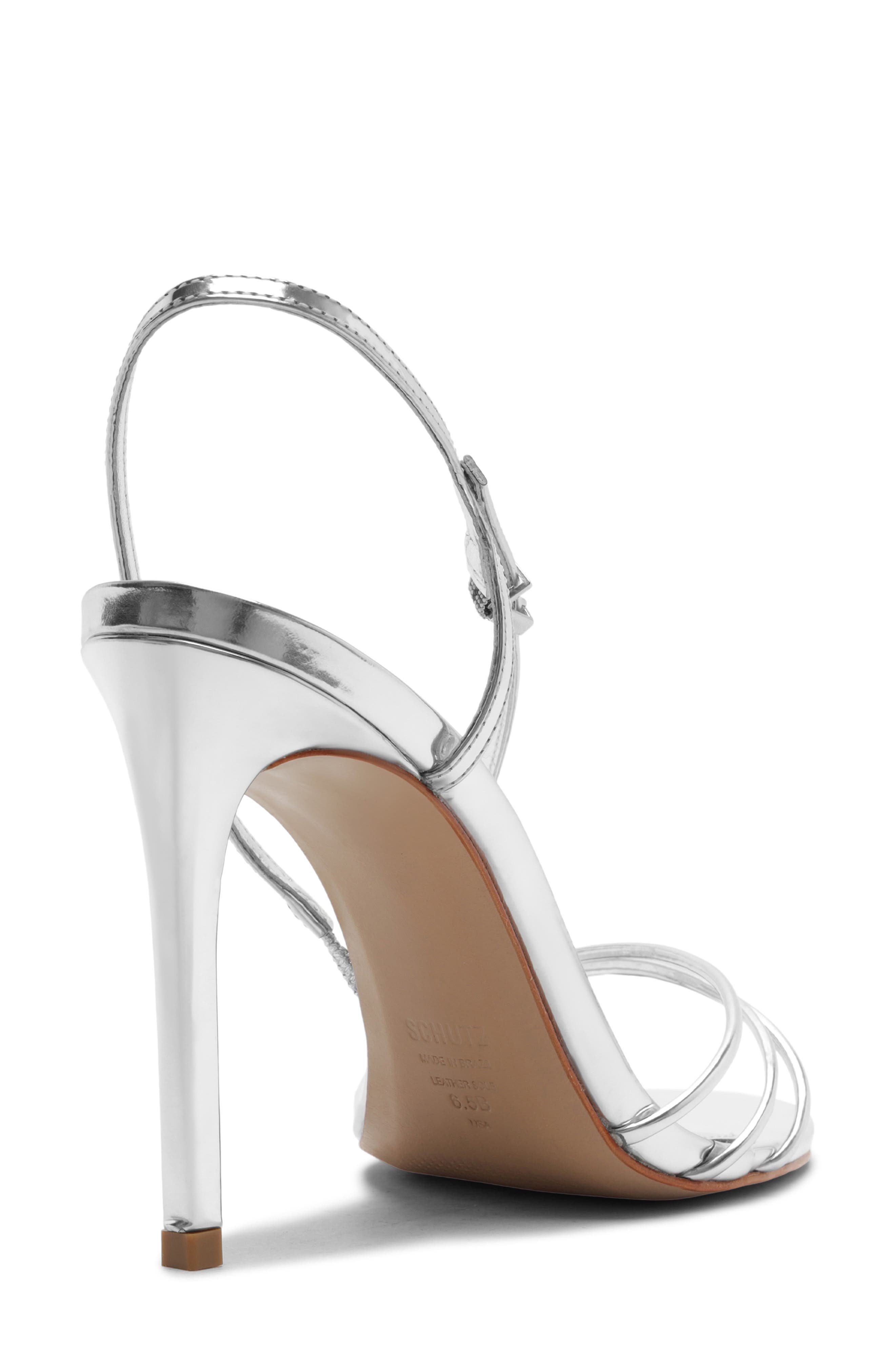 Schutz Inez Slingback Sandal, Alternate, color, Prata