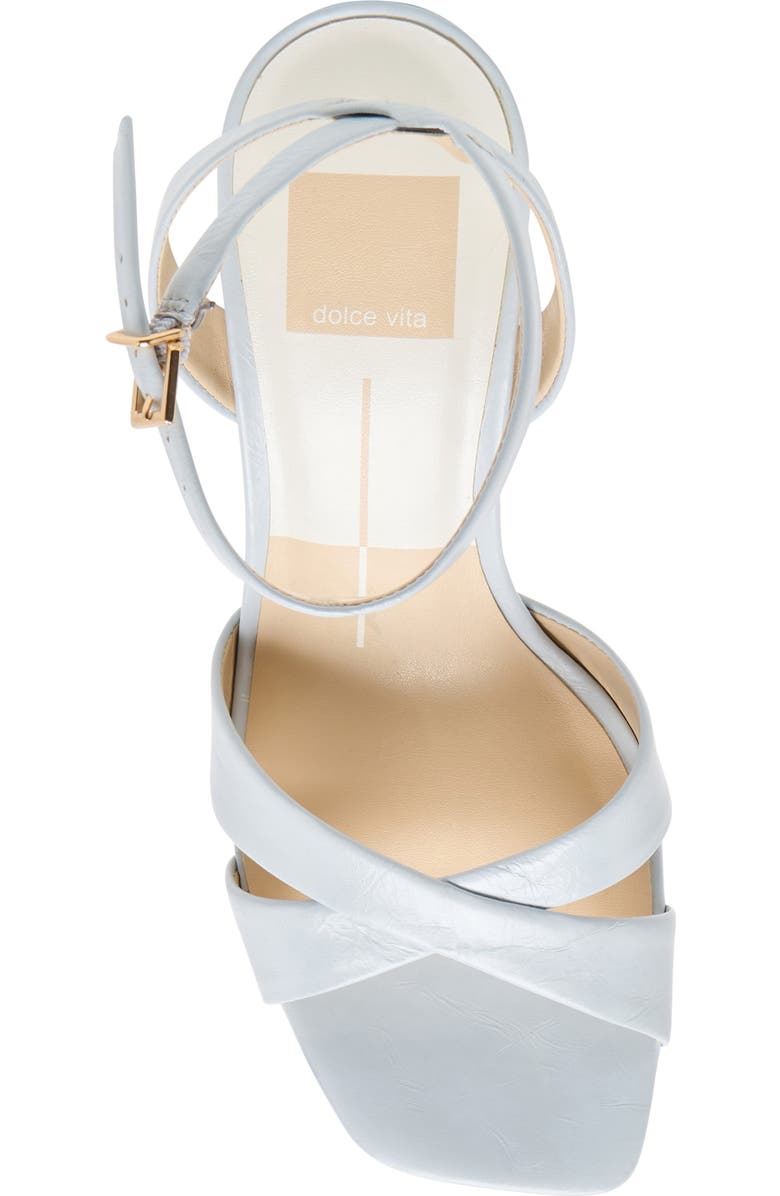 Dolce Vita Gwin Ankle Strap Sandal, Alternate, color, Light Blue Crinkle Patent