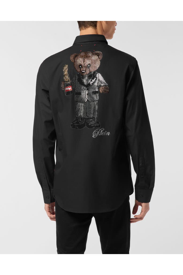 Shirt Slim Fit Teddy Men, Alternate, color, black