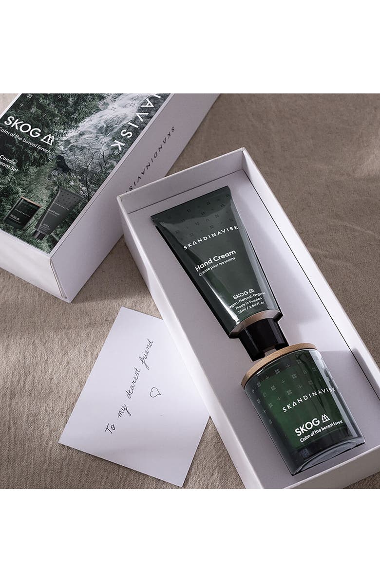 SKANDINAVISK SKOG Scented Candle & Hand Cream Set, Alternate, color, Green