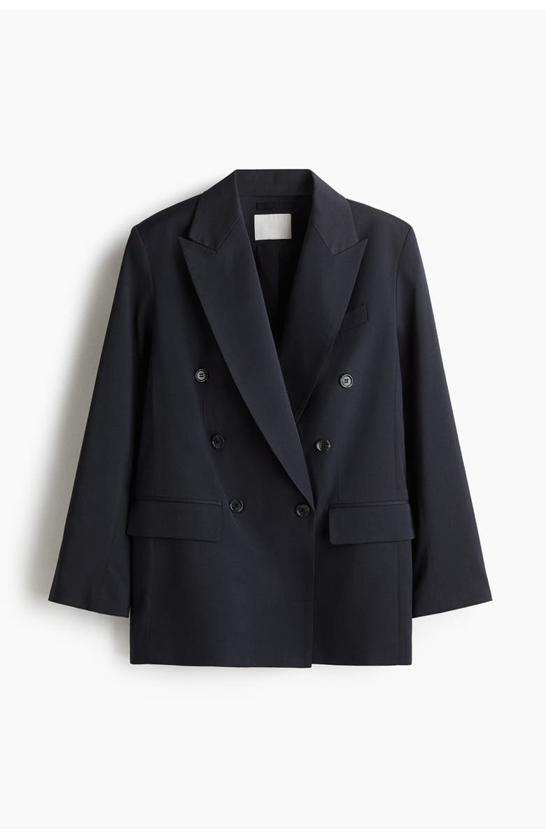 H&M Oversized Twill Blazer, Main, color, Dark Gray