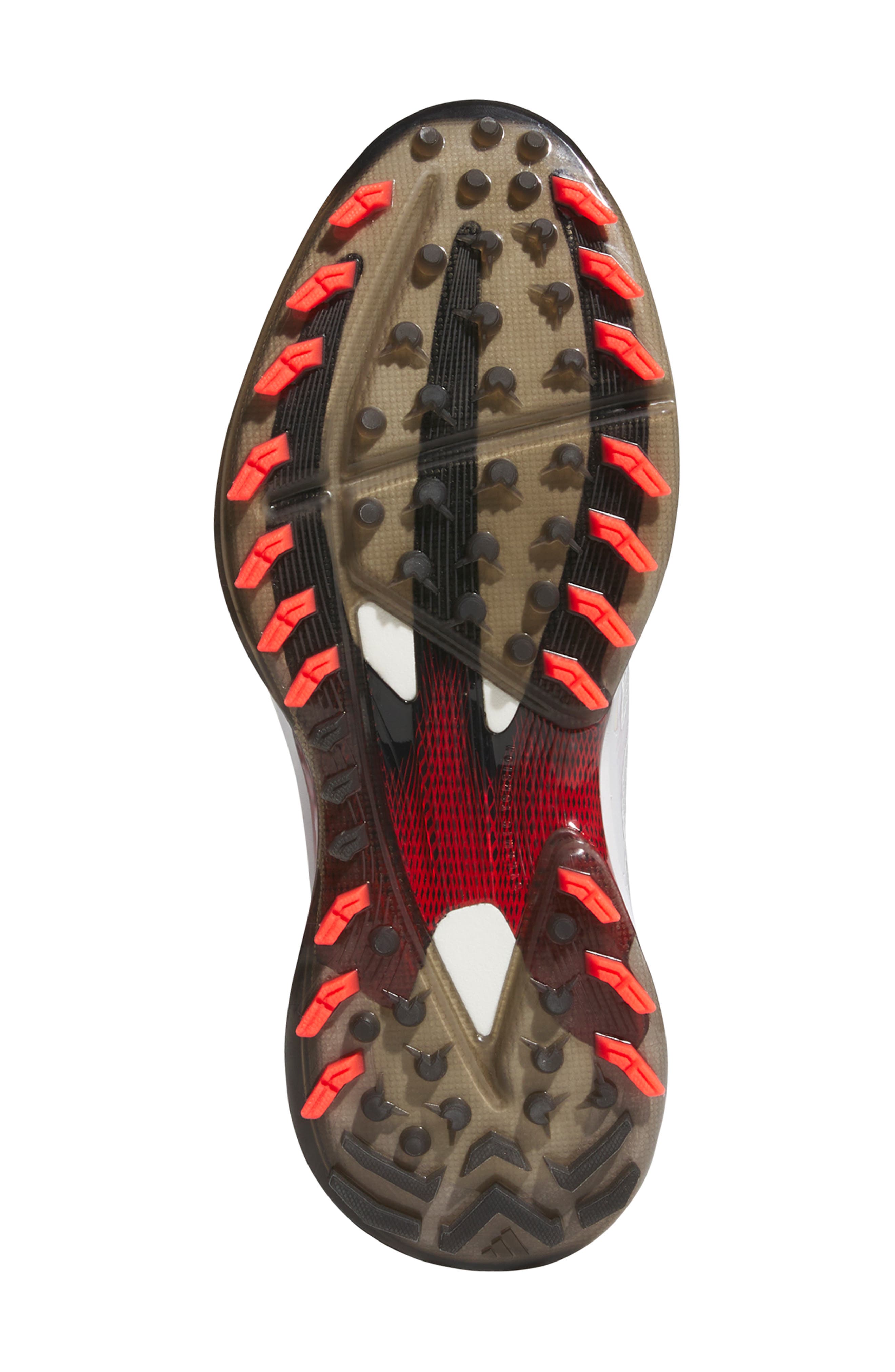 adidas Adizero ZG Waterproof Golf Shoe, Alternate, color, White/ Lucid Red/ Core Black