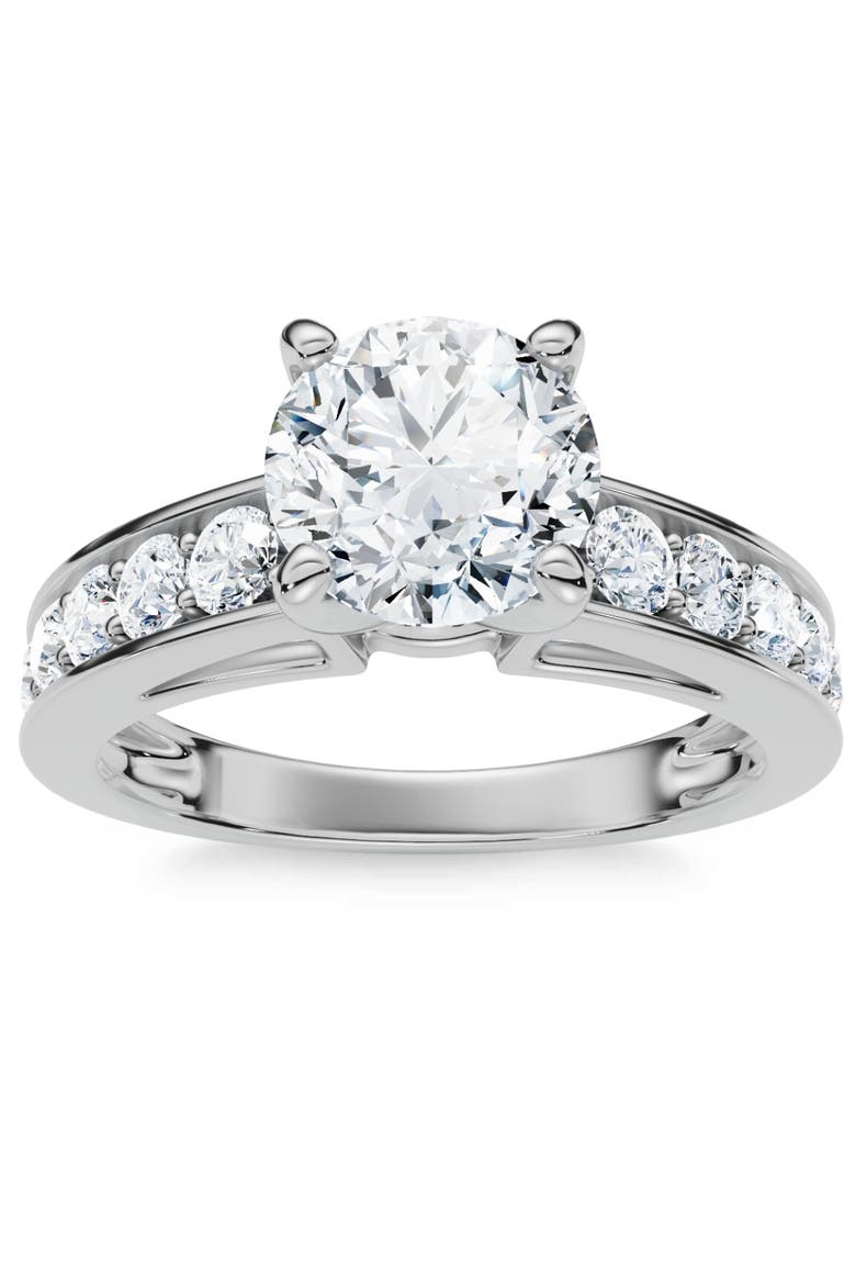 Certified 3 Ct Diamond Engagement Ring Cathedral Lab Grown, Main, color, 14k White Gold