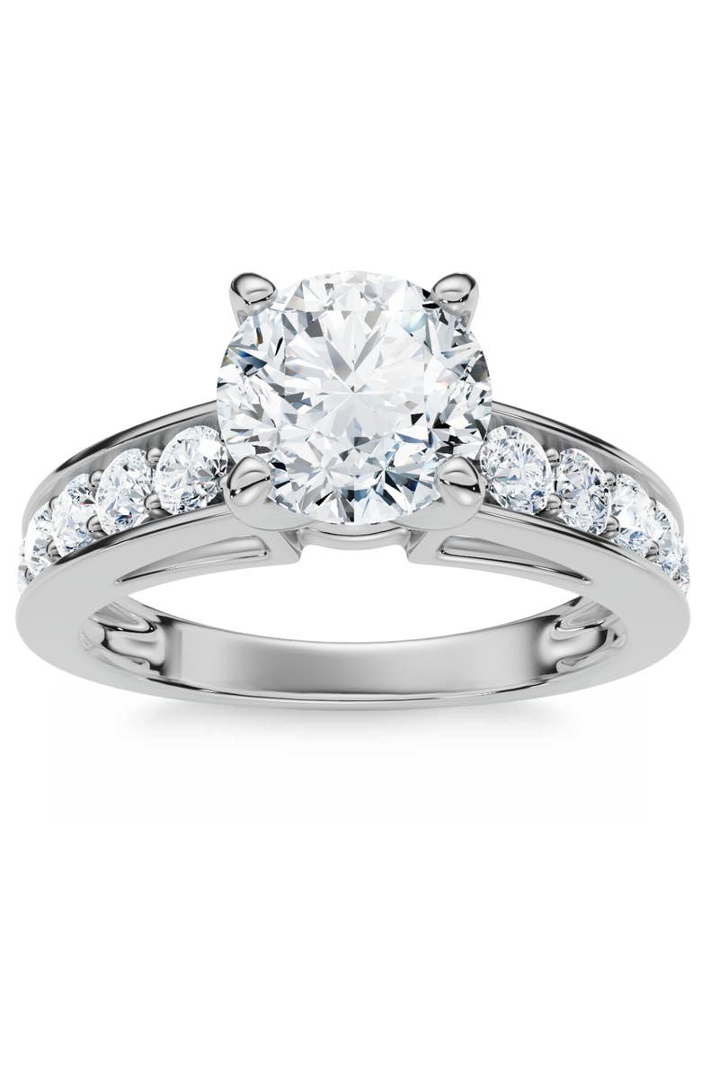 Bliss Diamond Certified 3 Ct Diamond Engagement Ring Cathedral Lab Grown, Main, color, 14K White Gold