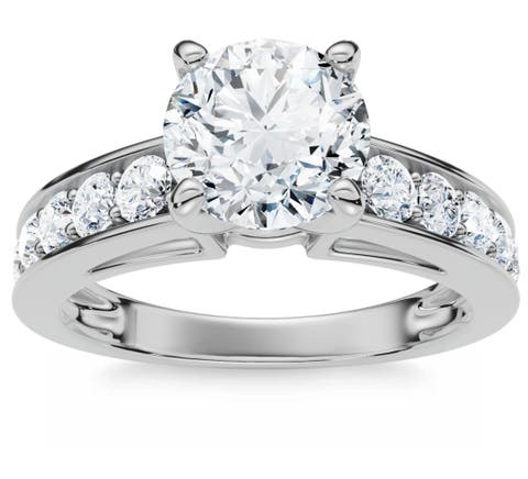 Certified 3 Ct Diamond Engagement Ring Cathedral Lab Grown
