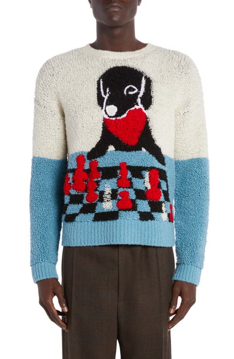 John John Colorblock Jacquard Wool Blend Sweater