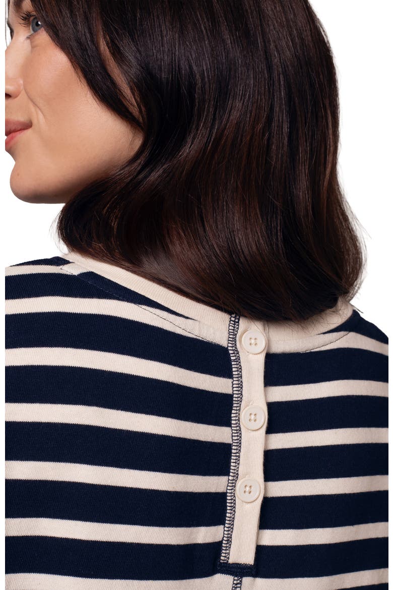 Striped Knee Length Jersey Dress, Alternate, color, Navy / Chalk