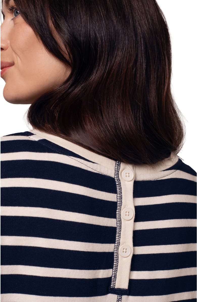 Celtic & Co. Striped Knee Length Jersey Dress, Alternate, color, Navy / Chalk