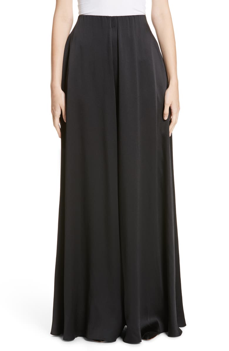 Rosetta Getty Crepe Back Satin Palazzo Pants, Main, color,