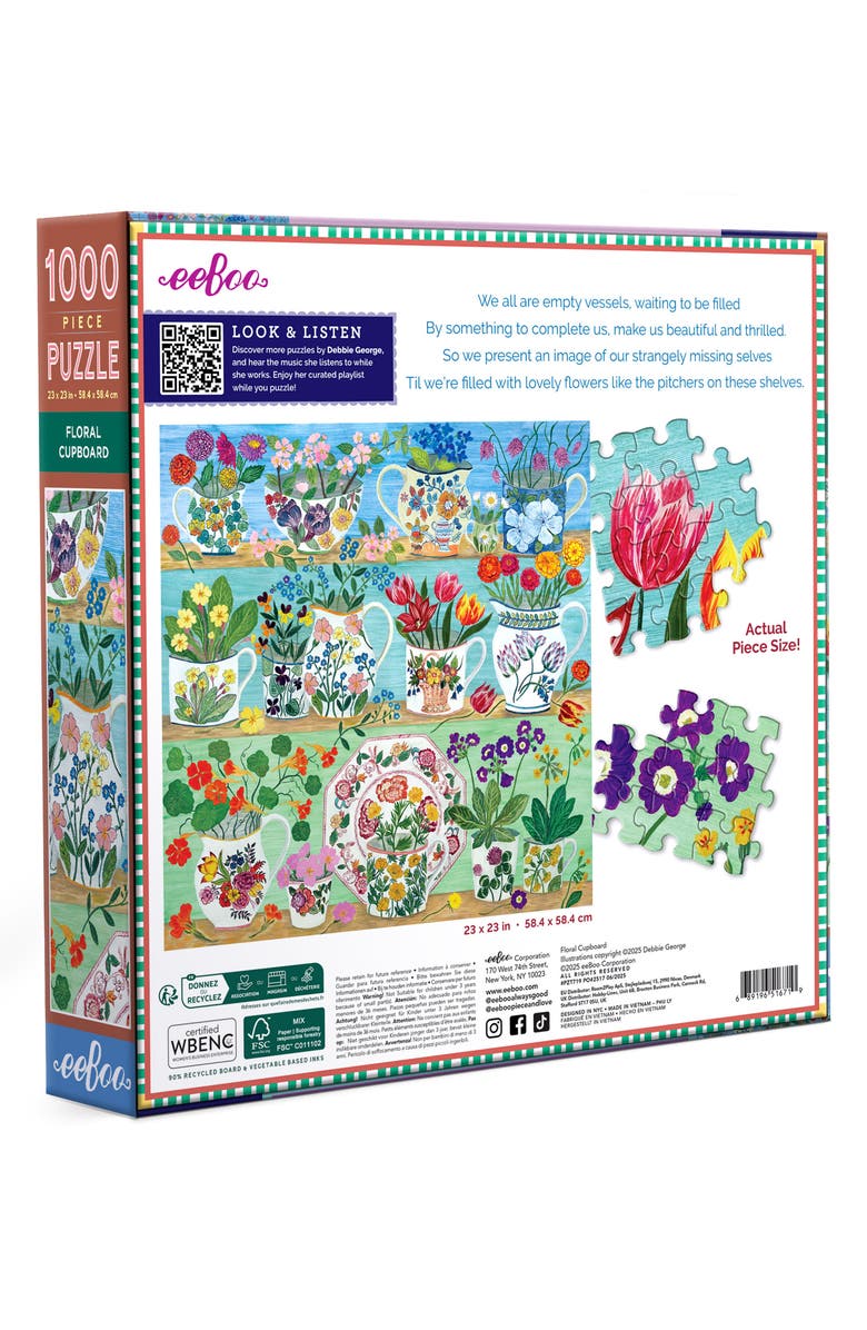 eeBoo Floral Cupboard 1000-Piece Jigsaw Puzzle, Alternate, color, Multi