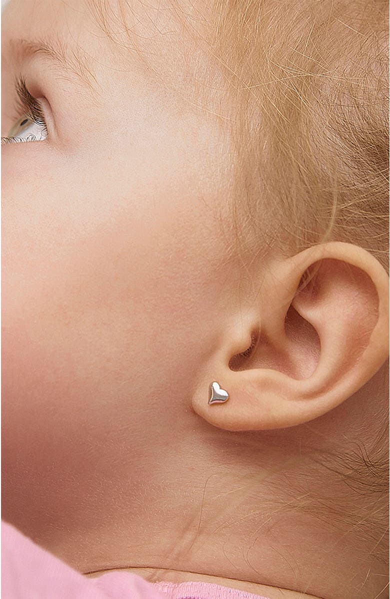 In Season Jewelry Classic Polished Heart Earrings, Alternate, color, Silver