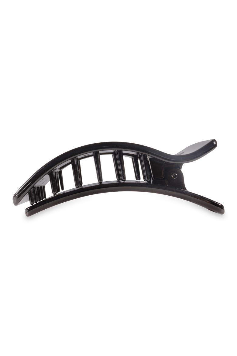 Medium Flat Rectangle Hair Clip, Alternate, color, JET BLACK