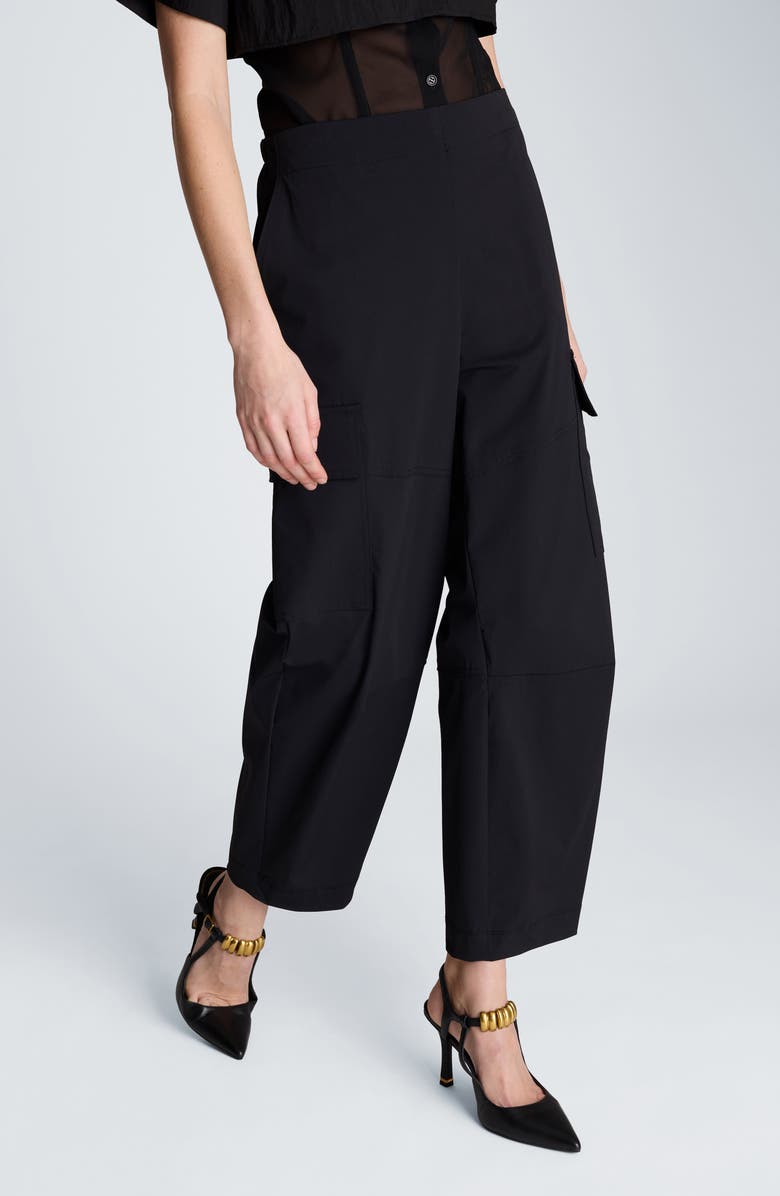 Kenneth Cole Cargo Barrel Leg Pants, Alternate, color, Black