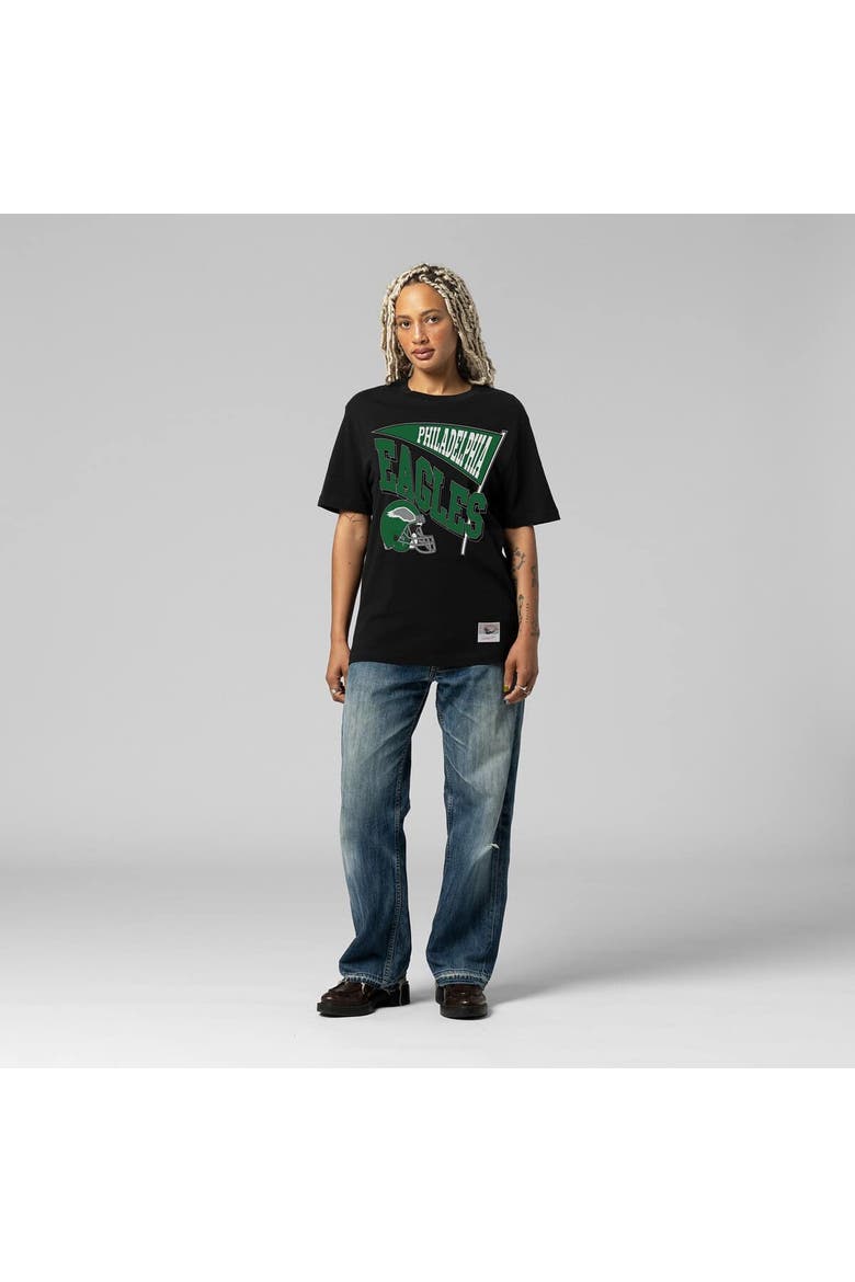 Women's Mitchell & Ness  Black Philadelphia Eagles Team Dynamic Boyfriend T-Shirt, Alternate, color, Black