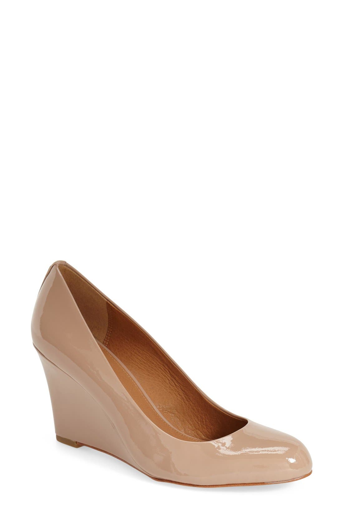 'Rileigh' Wedge Pump, Main, color, WARM BLUSH PATENT LEATHER
