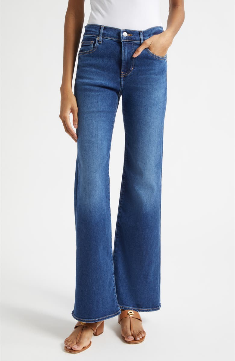 Veronica Beard Crosbie Wide Leg Jeans, Main, color, Bright Blue