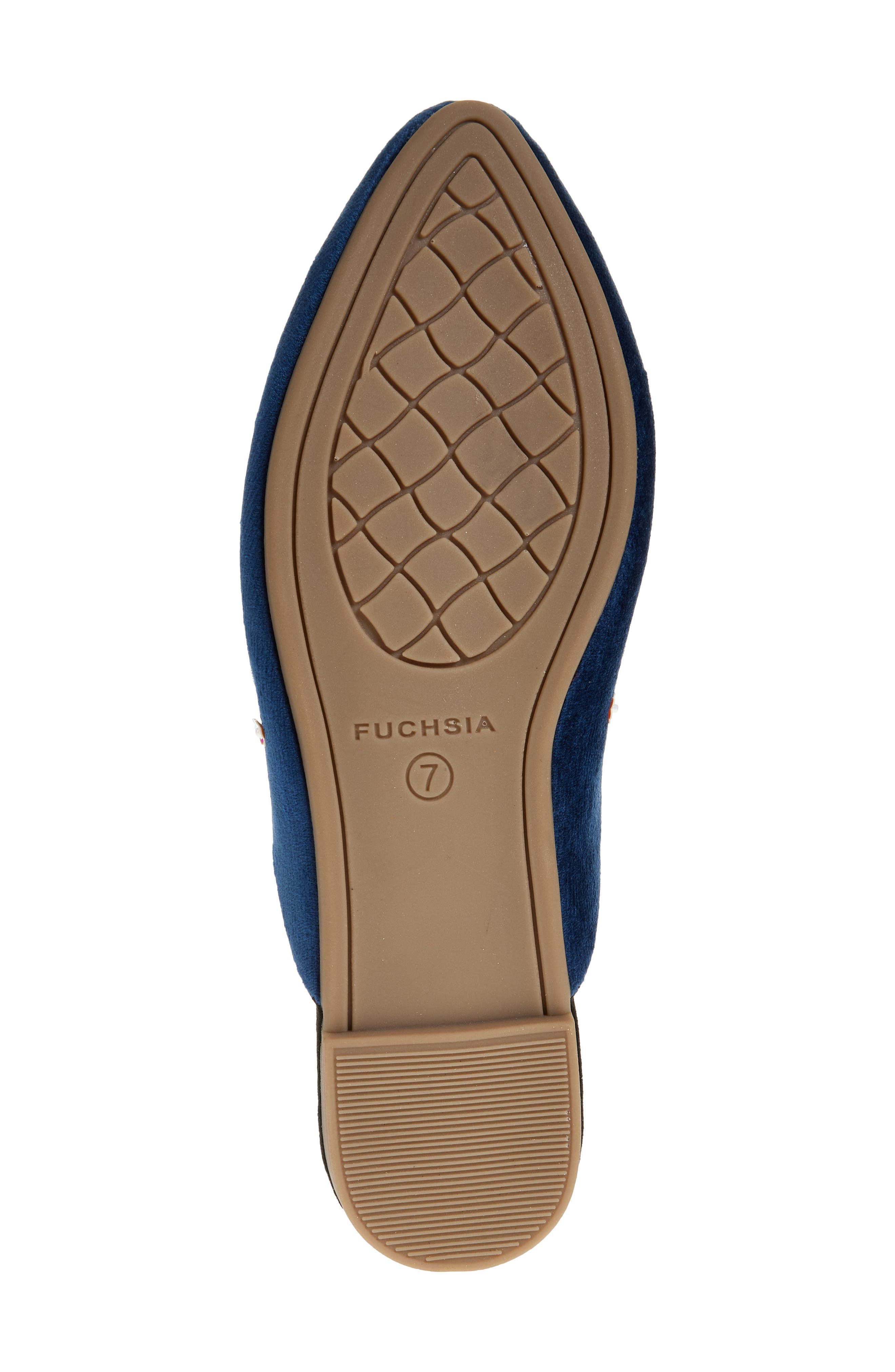 FUCHSIA Holiday Belle Embroidered Mule, Alternate, color, Navy Blue