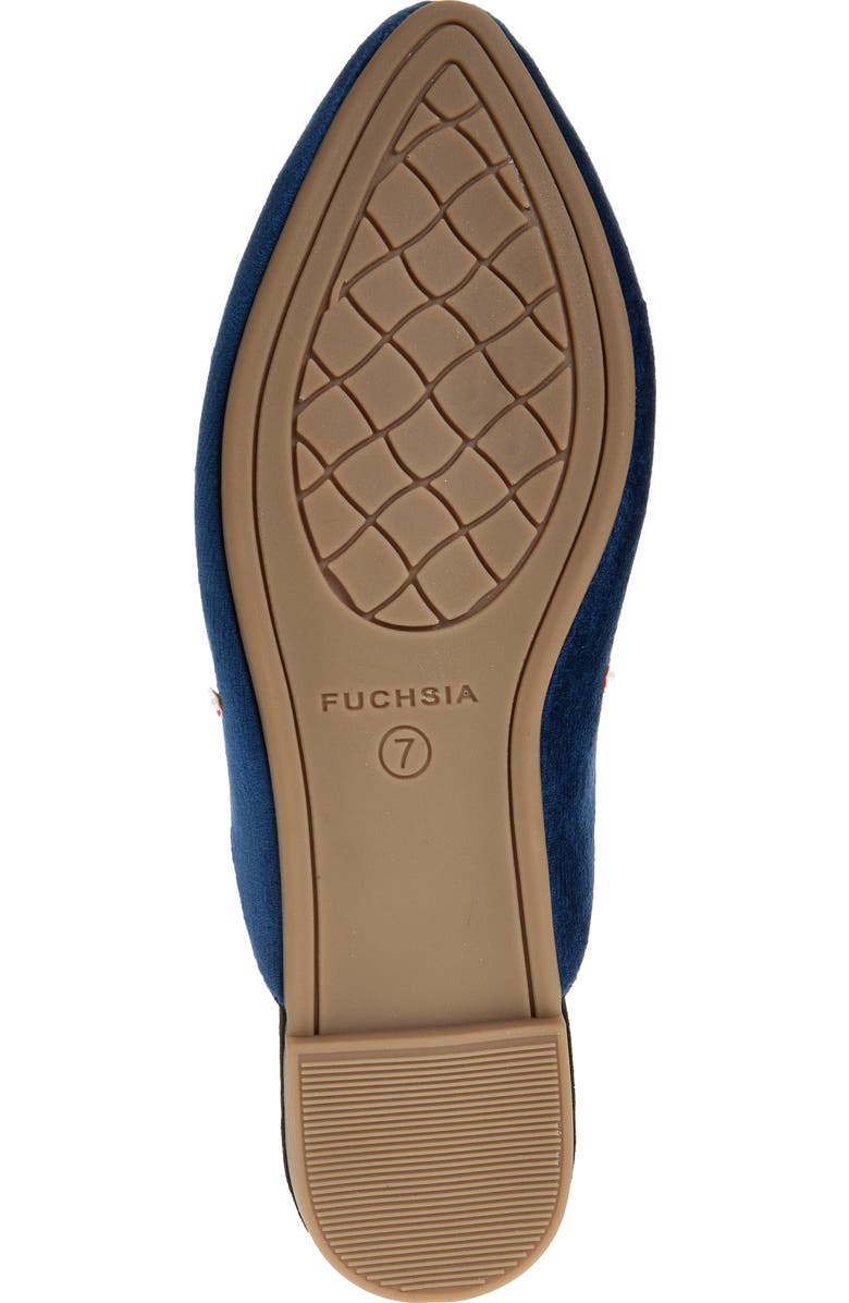 FUCHSIA Holiday Belle Embroidered Mule, Alternate, color, Navy Blue