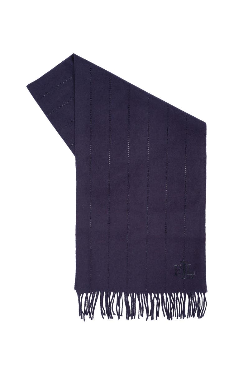 Lauren Ralph Lauren Shine Pinstripe Scarf, Alternate, color, Navy