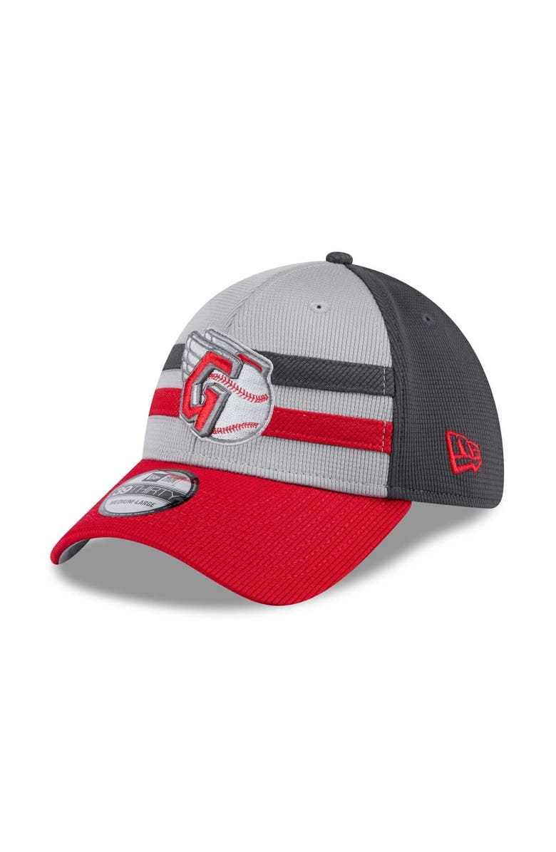 New Era Men's New Era  Gray/Red Cleveland Guardians 2025 Batting Practice 39THIRTY Flex Hat, Alternate, color, 