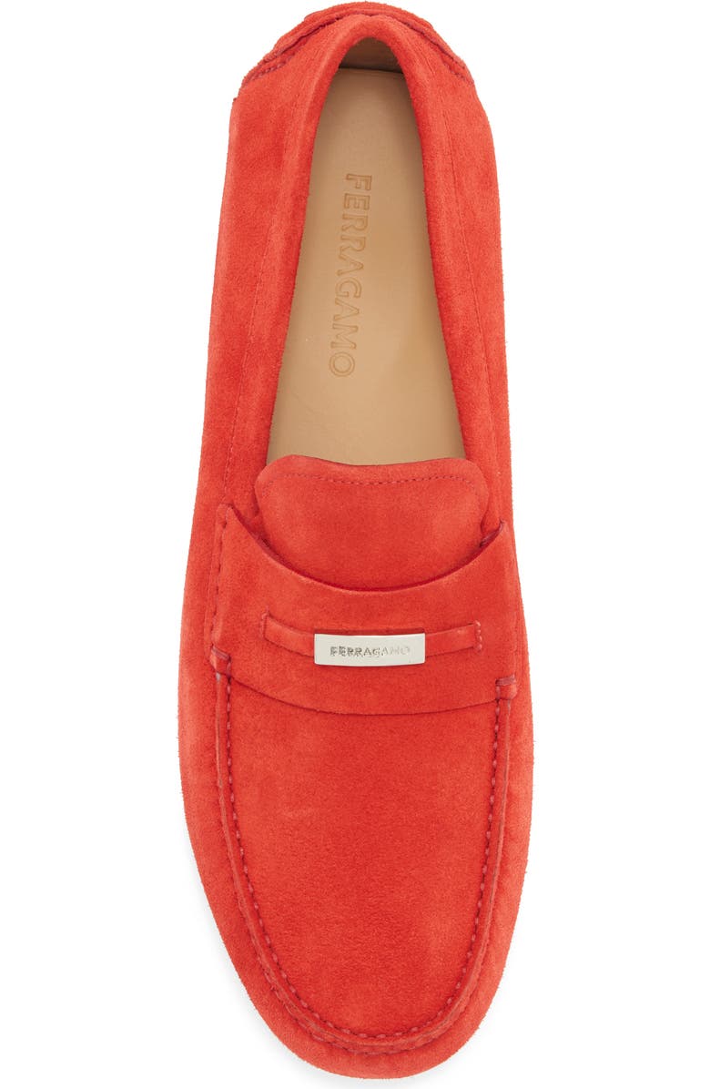 FERRAGAMO Suede Loafer, Alternate, color, Red