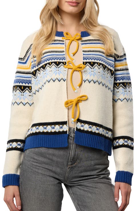 Fair Isle Tie Front Cardigan