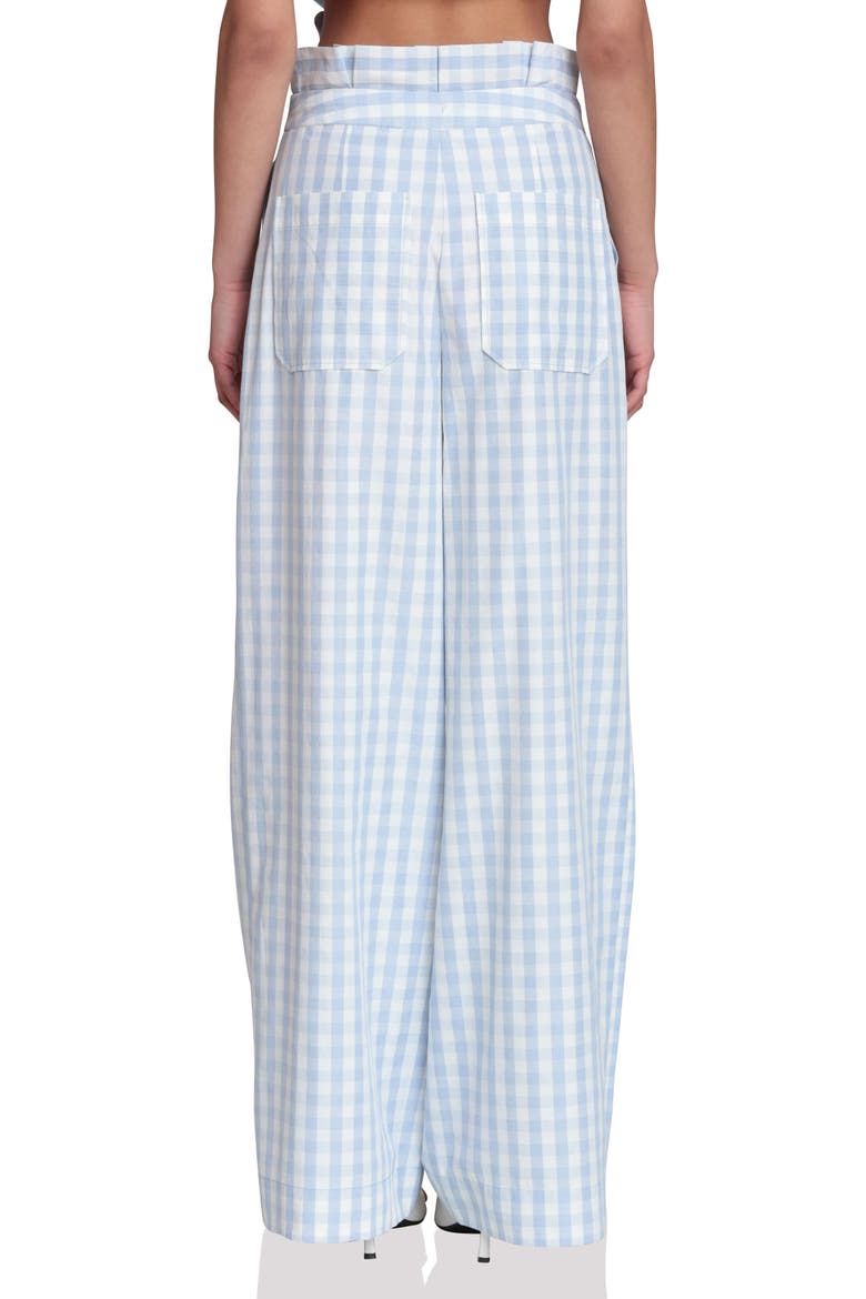 Tie Waist Wide Leg Pants, Alternate, color, LIGHT BLUE GINGHAM