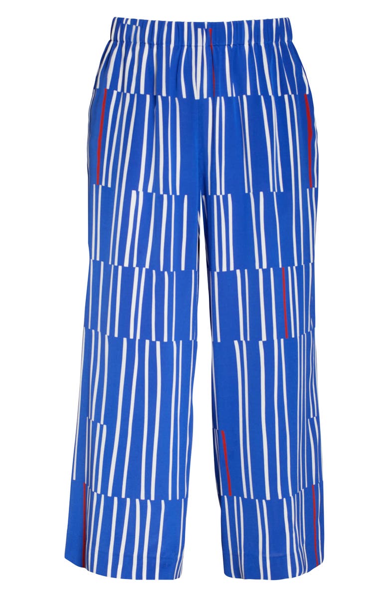 Lafayette 148 New York Riverside Beach Stripe Wide Leg Silk Pants, Alternate, color,