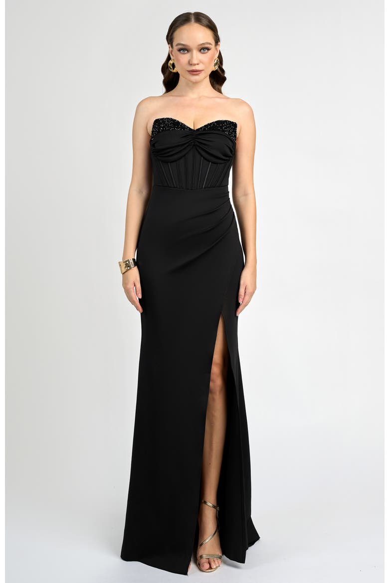 Mara Corset Maxi, Main, color, BLACK