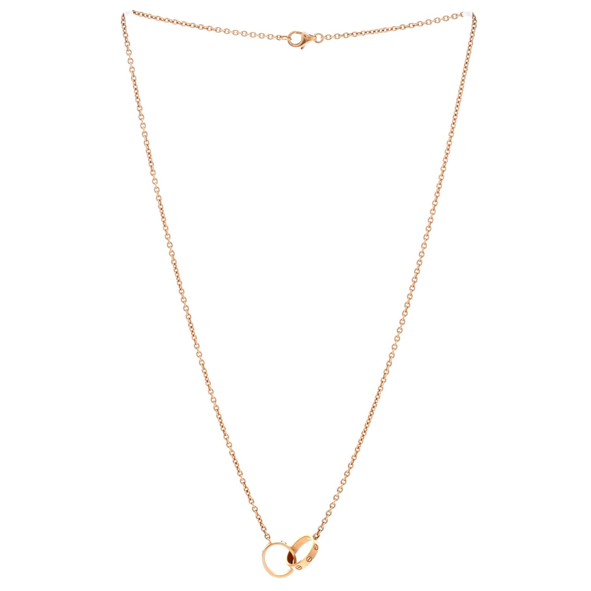 Love Interlocking Necklace 18K Rose Gold, Alternate, color, Metallic Gold