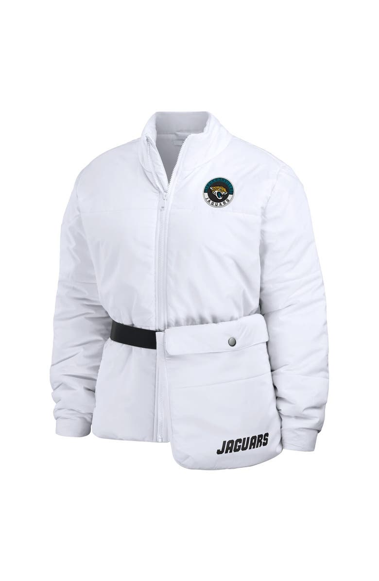 WEAR by Erin Andrews Women's WEAR by Erin Andrews  White Jacksonville Jaguars Packaway Full-Zip Puffer Jacket, Alternate, color, White