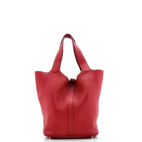 Pre-owned Hermes Hermes Picotin Lock Bag Clemence Gm In Red