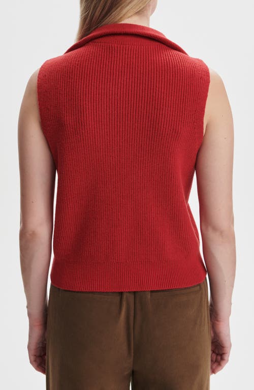 Varley Amina Half-zip Knit Sweater Vest In Red