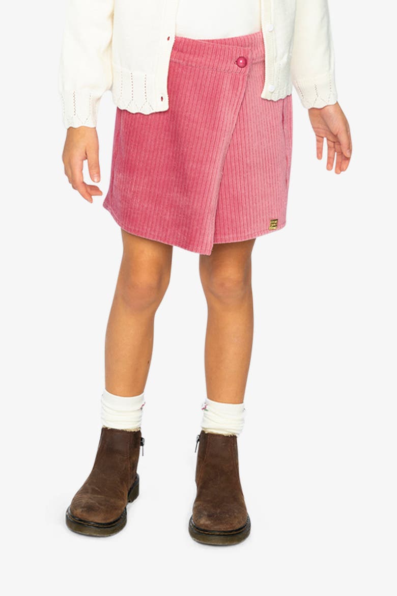 Corduroy Built-In Shorts Elastic Waist Skort, Alternate, color, Raspberry Pink