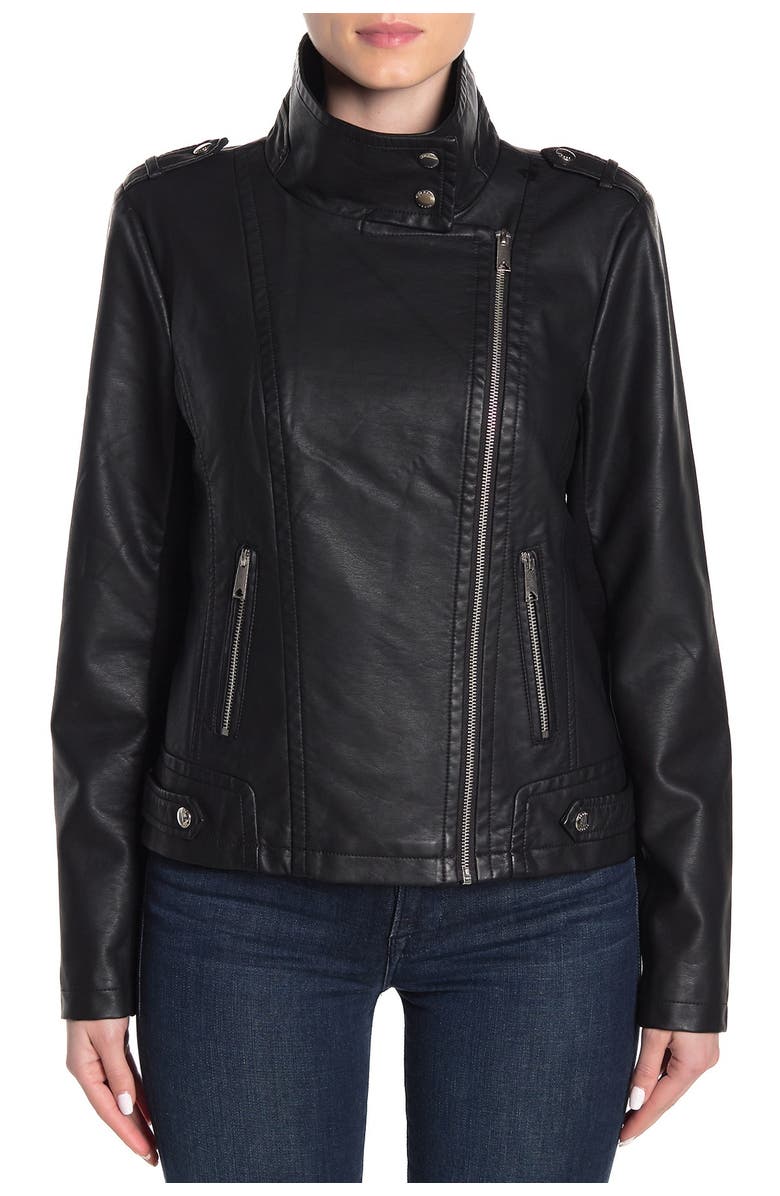 Sebby Asymmetrical Faux Leather Moto Jacket, Alternate, color, 