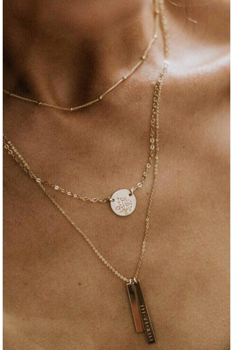 Wild Blooms Mini Zola Disc Necklace, Alternate, color, Gold Filled