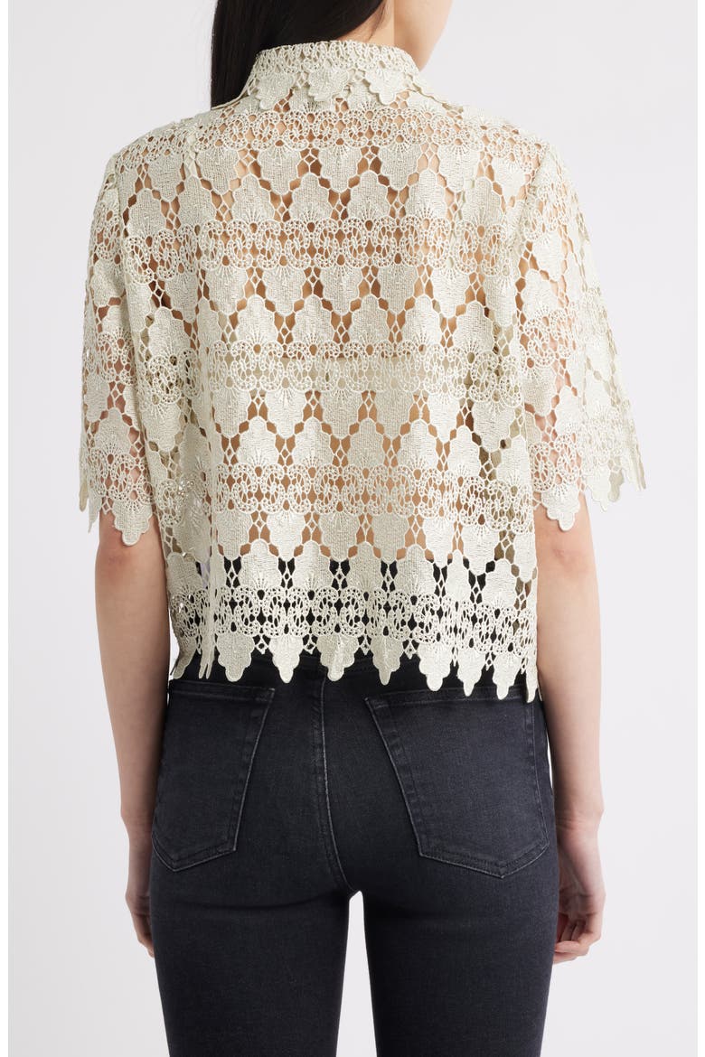 Lace Button-Up Shirt, Alternate, color, SOFT MINT