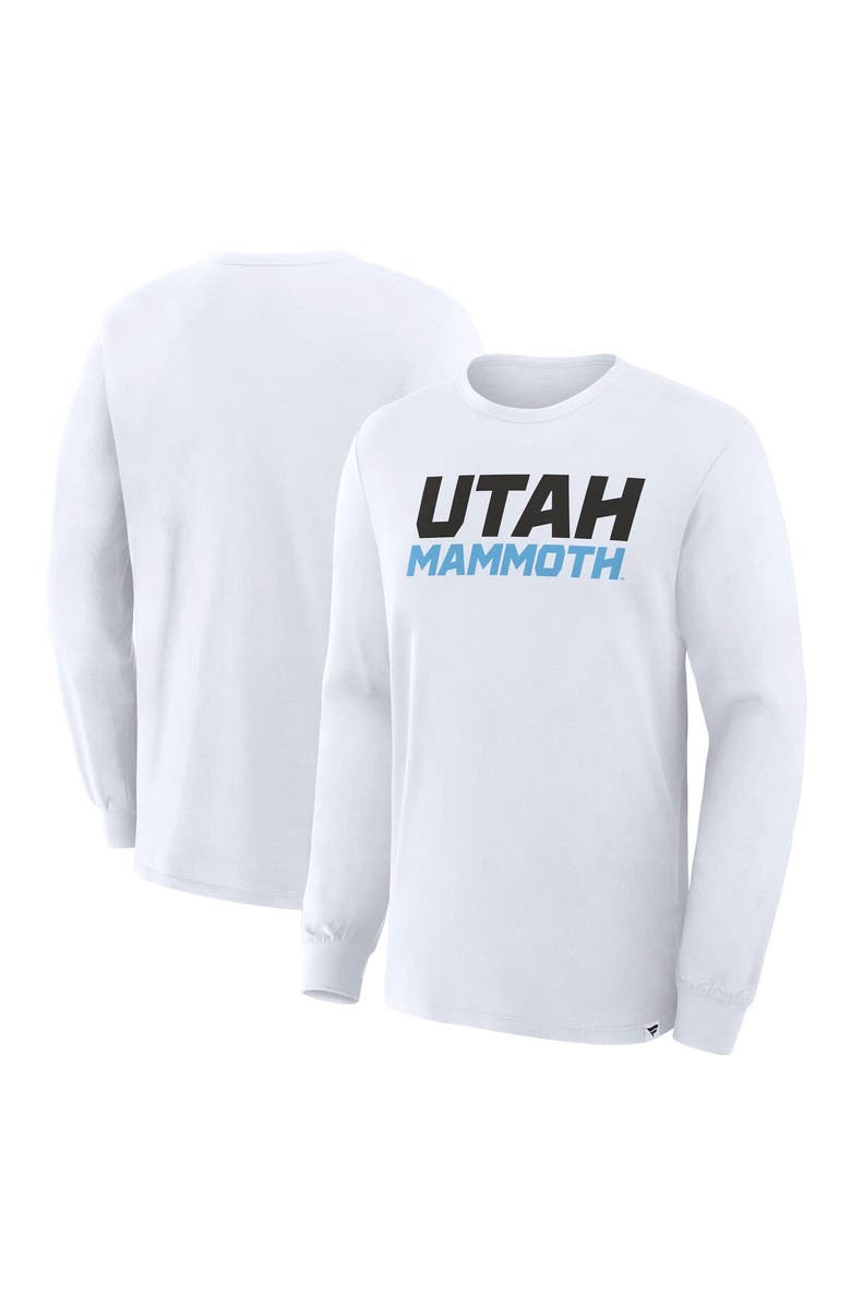 FANATICS Men's Fanatics White Utah Mammoth Wordmark Legacy Long Sleeve T-Shirt, Main, color, White